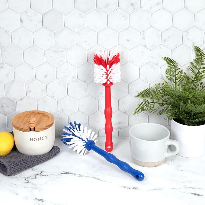 2 Pack - Bottle Brush/Cup Brush - Compatible with Yeti Tumblers, Hydro Flask Tumblers, Gatorade Water Bottles, Stanley Tumblers, RTIC Tumblers - Strong Bristles and Long Study Handle