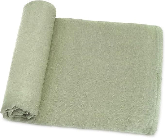Comfy Cubs Muslin Swaddle Blankets Pack of 1 - 47 x 47 Inch Soft Cotton Baby Blanket Set, Large Multipurpose Wraps for Newborns - Self-Soothing Swaddles for Newborns - Sage