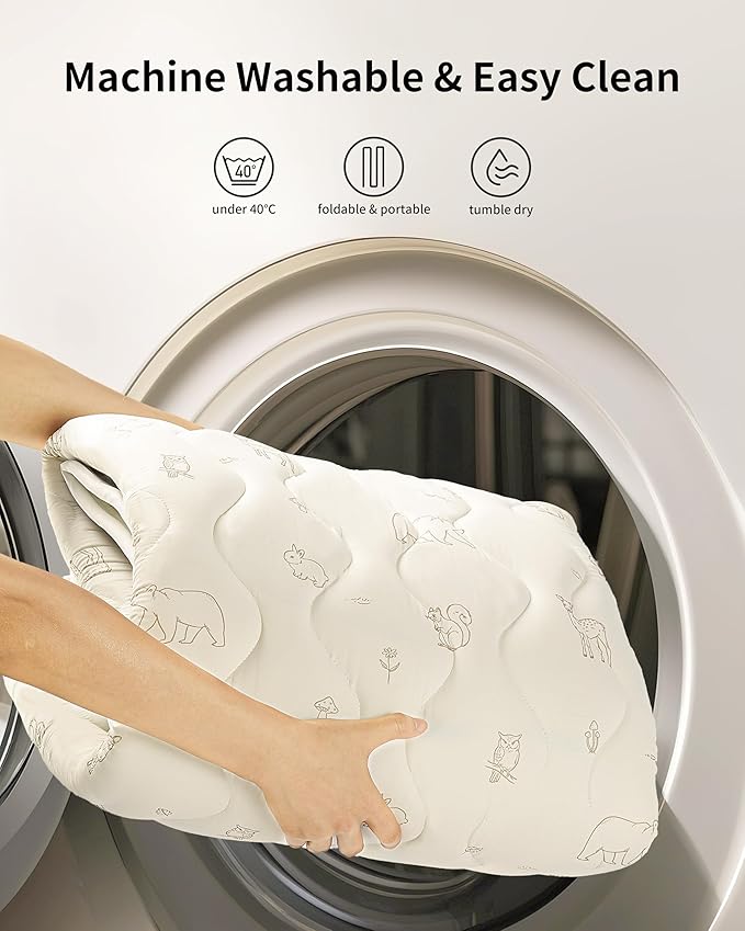 Fortella Baby Play Mat for Playpen & Floor, 47“x47” Foldable Foam Padded Playmats for Babies Toddlers Kids, Washable Soft Non-Slip Crawling Rug, Newborn Tummy Time Nursery Gym Activity (Forest Beige)