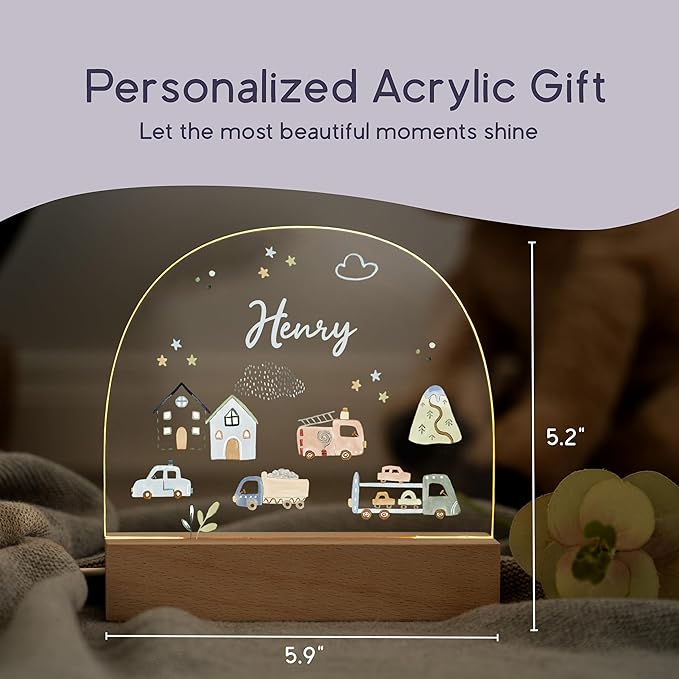 Personalized Baby Girl Gifts Newborn Unique/Baby Accessories for Toddler/Newborn Boy Gifts/Customized Night Light with Name