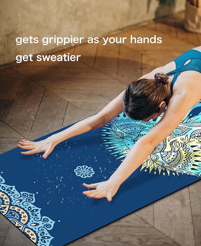 Non Slip Yoga Mat TPE Workout Mat for Men Women, Thick Workout Mat with Carrying Strap, Fitness Mats for Exercise, Yoga, Fitness, Pilates, Floor Workouts (72" x 24" x 6mm)