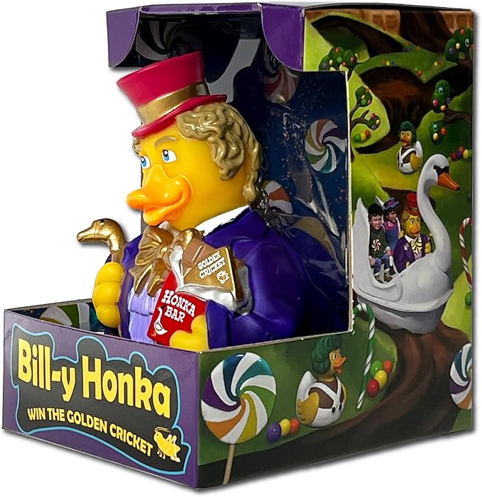 CelebriDucks - Bill-y Honka - Win The Golden Cricket - Floating Rubber Ducks - Collectible Bath Toy Gift for Kids & Adults of All Ages