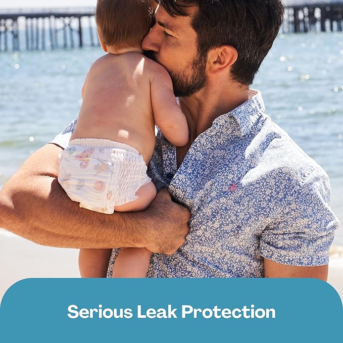 Hello Bello Premium Swim Diapers - Size L (32-40 lbs), Cute Extra-Bright Lobster Designs, 17 Count Jumbo Pack