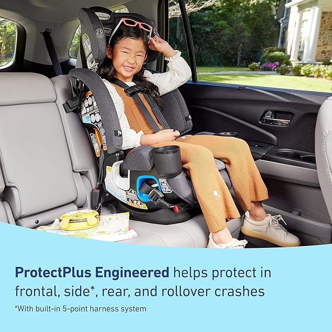 Graco 4Ever DLX Grad 5-in-1 Car Seat, Harrison Infant, Toddler, Booster, Convertible Car Seat, Features Slim Fit and Removable Seat Belt Trainer