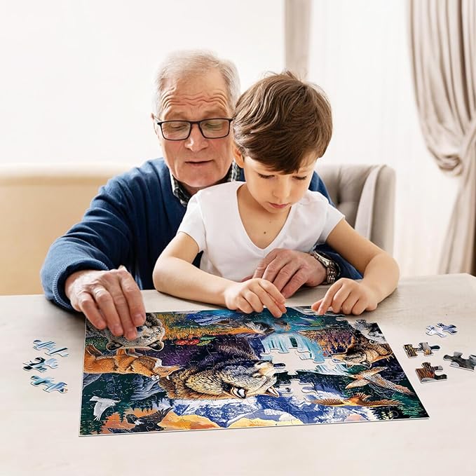 Kids Puzzles Ages 5-8 - Wild Animals Puzzles 100 Piece Jigsaw Puzzles for Kids Ages 4-6 Toddler Puzzle, World of Animals Collection Puzzles Gift Educational Toys for Boys and Girls 4-Pack