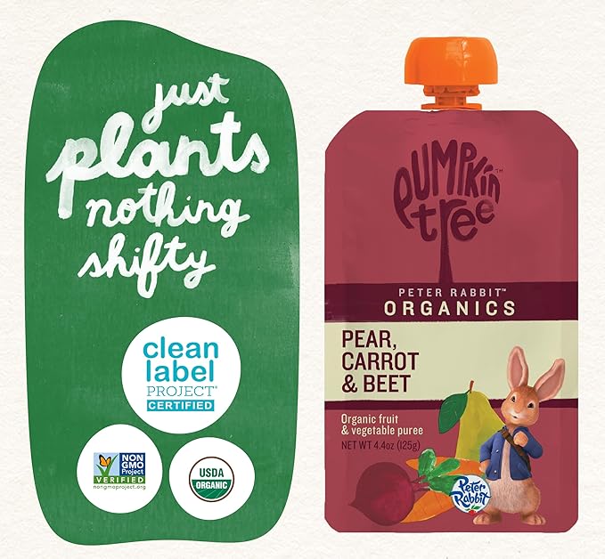 Pumpkin Tree Peter Rabbit Organics Beet, Carrot and Pear, 4.4 Ounce (Pack of 10)