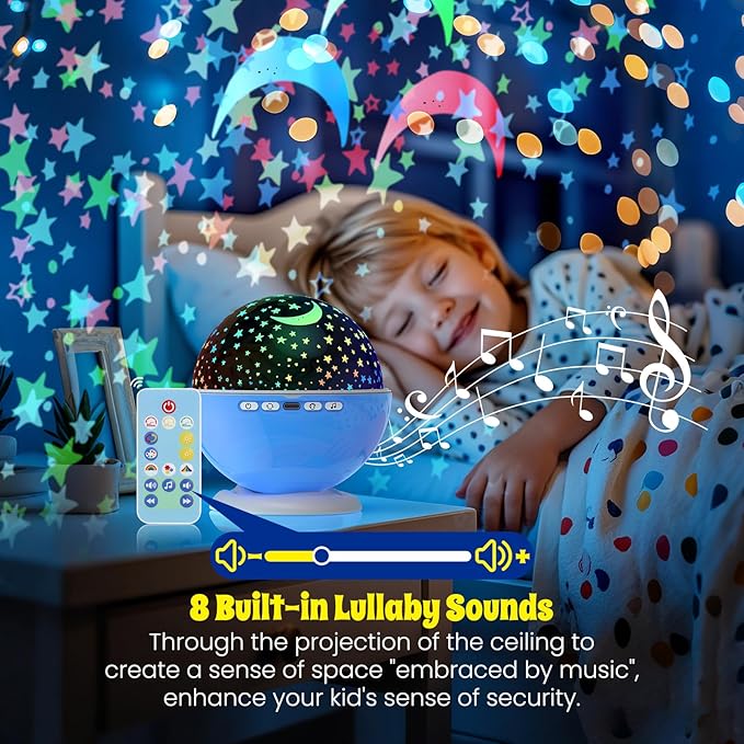Night Light Projector, Night Light for Kids, Star Projector, 54 Light Color 360 Degree Rotation Kids Night light, Rechargeable Lamp for Bedroom, Light Projector Birthday Christmas Gifts for Boys Girls