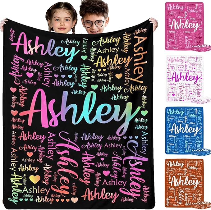 Artsadd Personalized Baby Blankets for Boys Girls Custom Throw Blanket with Name for Best Friends Customized Girl's Blanket for Infant Newborn Toddler Daughter Son Christmas Birthday Graduation
