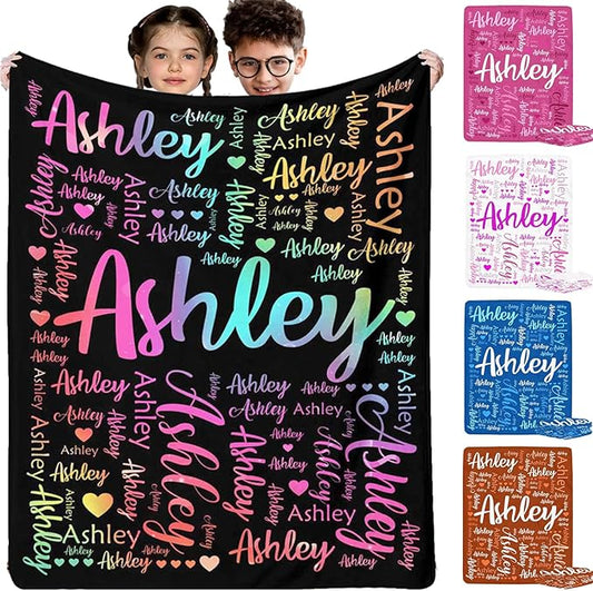Artsadd Personalized Baby Blankets for Boys Girls Custom Throw Blanket with Name for Best Friends Customized Girl's Blanket for Infant Newborn Toddler Daughter Son Christmas Birthday Graduation