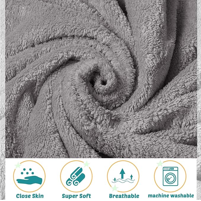 Chumia 6 Pack Baby Bath Towel Coral Fleece Soft Absorbent Newborn Hooded Towel for Kid 30 x 30 Inch Toddler Bath Blanket for Babies Infant Shower Gift(Gray/Beige/Blue)