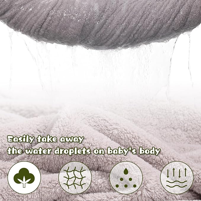 Baby Towels with Hood, Kids Towels Bath Towels for Boy Girl 0-5 Years, 2-Pack Soft & Absorbent Kids Hooded Bath Towels for Toddlers 1-3, Baby Bath Towels with Hood Large 50'' x 32'' Thick