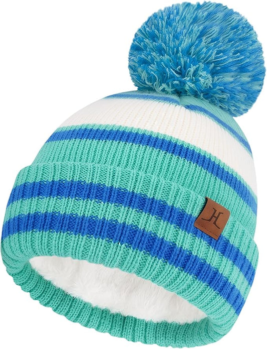 FZ FANTASTIC ZONE Kids Toddler Winter Hat Beanie with Warm Fleece Ski Baby Hats for 2-7 Years Skull Cap Baby Boys Girls Gifts
