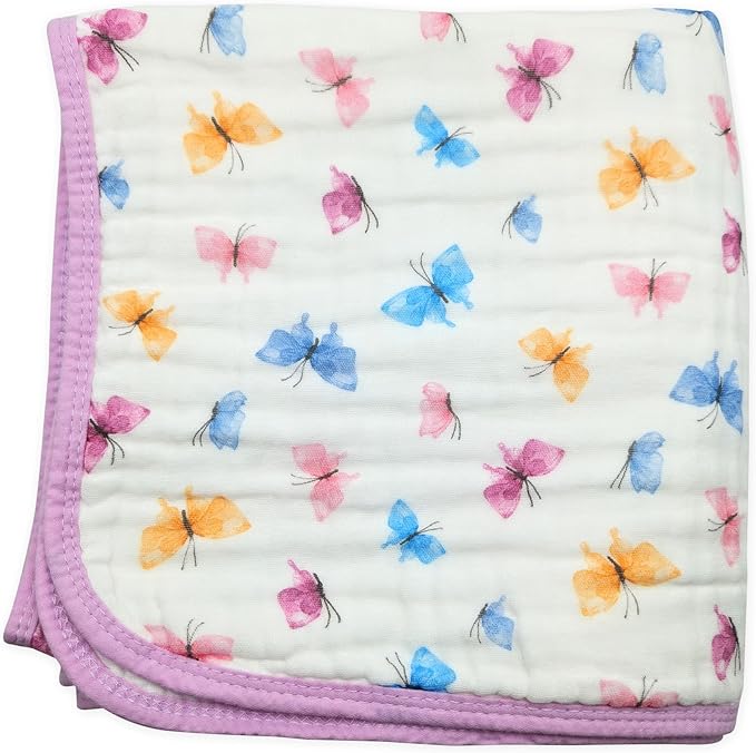 Soft Cotton Baby Blanket, Breathable Lightweight Baby Blanket for Infants Newborn Boys and Girls - Nursery, Crib, Stroller Blanket (Garden)