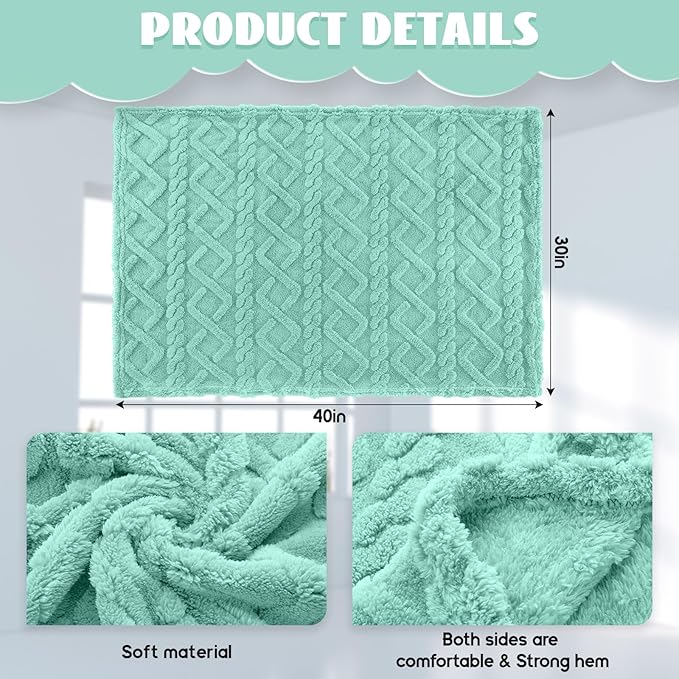 VitalCozy 4 Pcs Fluffy Baby Blanket Fleece 30" x 40" 3D for Boys Nursery Little Girl Infant or Newborn Receiving Swaddling Blankets(Light Color)