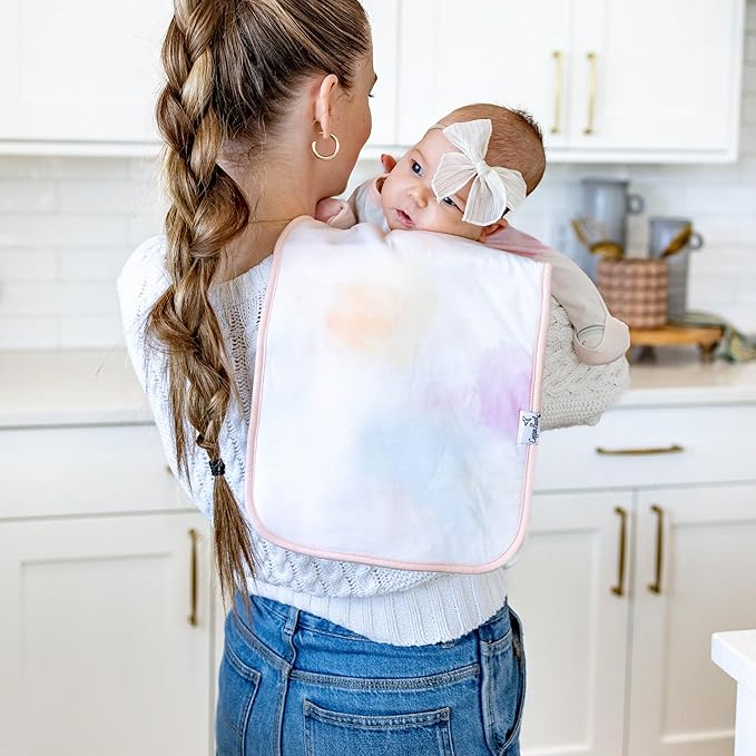 Copper Pearl Baby Burp Cloth Large 21''x10'' Size Premium Absorbent Triple Layer 3-Pack Gift Set Flora