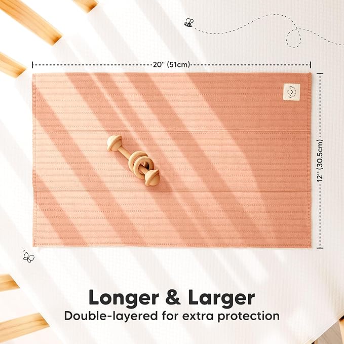 KeaBabies Organic Cotton Burp Cloths Baby Girl, Boy - 6-Pack Large Burping Clothes for Babies, Spit Up Rags, Super Soft & Absorbent Newborn Wash Towels, Gender Neutral, Non-Shrink (Stria, Embrace)