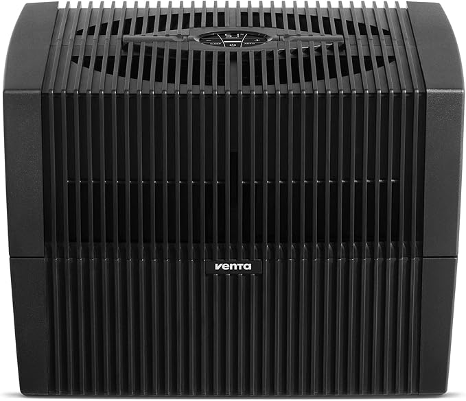 Venta LW45 Comfort Plus Humidifier in Black - Filter-Free Evaporative Humidifier for Spaces up to 645 ft²
