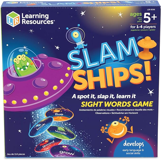Learning Resources Slam Ships Sight Words Game - Ages 5+ Educational and Fun Games for Kids, Board Games for Kids, Kindergarten Games