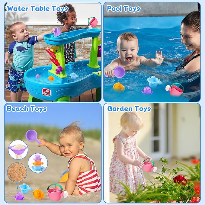 Baby Bath Toys for Kids Ages 1-3 5 PCS Toddler Bath Toys Mold Free for 2-4 Bathtub Sand Beach Pool Water Toddler Toys & Christmas Birthday Gifts (Color Random)