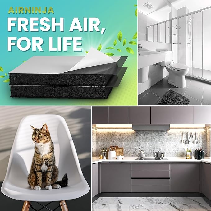 Trash Can Deodorizer Odor Eliminator - Garbage Can & Diaper Pail Deodorizer compatible with Dekor Munchkin Ubbi Diaper Genie, Odor Absorber Natural Activated Carbon Unscented Fragrance Free, 2 Pack