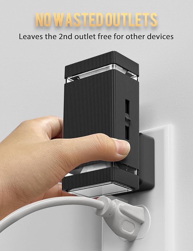 DORESshop Bright LED Night Light Plug in [2 Pack], Night Lights Plug into Wall with Dusk-to-Dawn Sensor, 0-100lm Dimmable Nightlights with Light Sensor for Adults, Hallway, Bedroom, Stairway