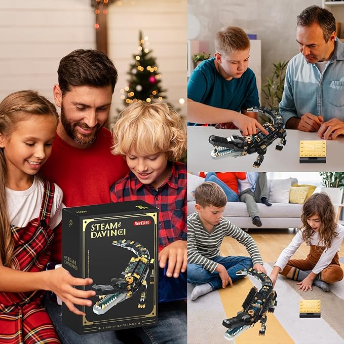 541 Piece Crocodile Building Sets,Sea Creatures Creative Model Building Kit,STEM Dinosaur World Park Building Toy, Mechanical Animal Brick Set,Christmas Birthday Gifts for Boys,Teens, Adults