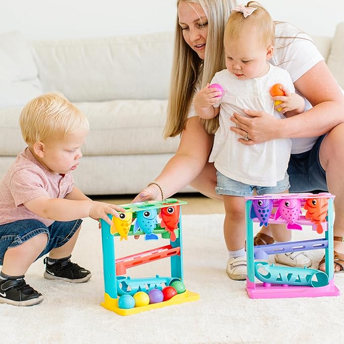 Move2Play, Feed The Fish | Interactive Baby & Toddler Toy | 1, 2+ Year Old Gift & Birthday Present | Boys & Girls Babies Ages 6, 7, 8, 9, 10, 12, 18, 24+ Months Old