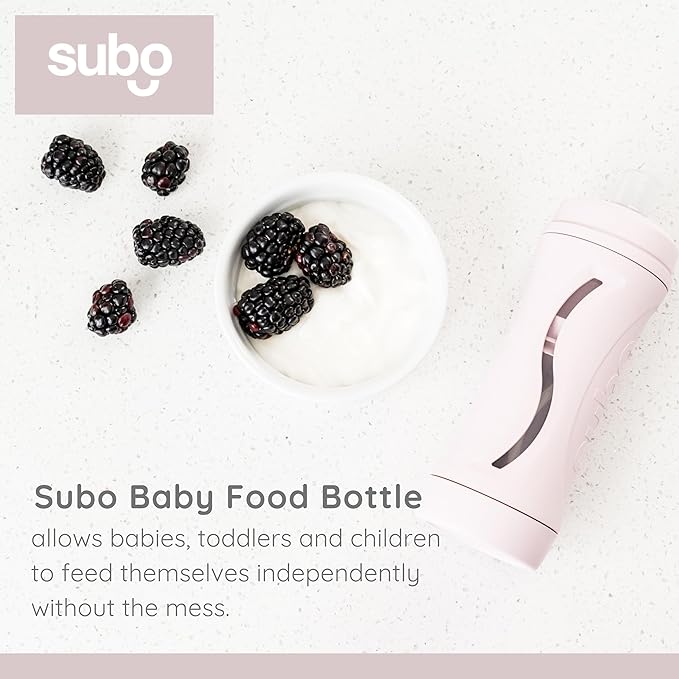 Subo Baby Food Bottle | No Mess Baby Toddler Self Feeder | Squeeze Free Design for Purees, Smoothies, Yogurt, Oatmeal, or Thickened Liquids | Reusable Silicone Washable Cup (Musk)