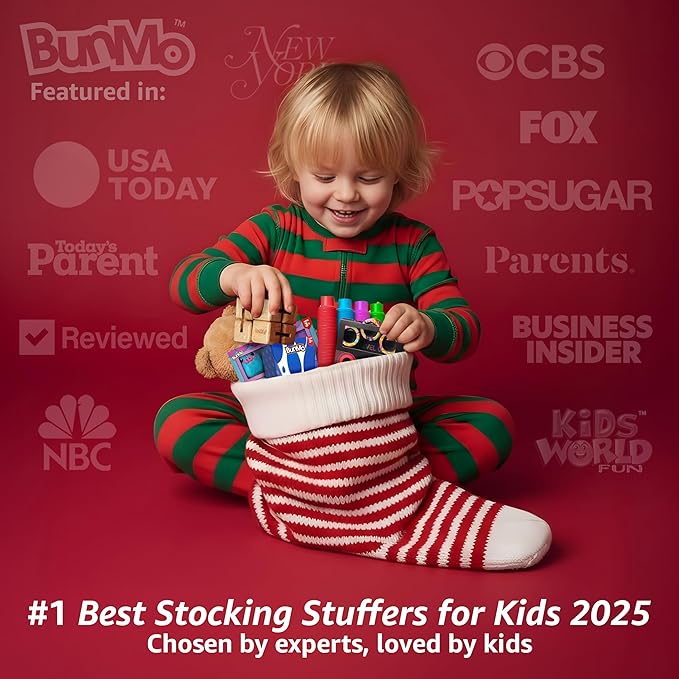 BUNMO Stocking Stuffers for Kids - Toddler Suction Bath Toys - Connect, Build, Create - Toddler Stocking Stuffers - Fine Motor Skills - Stimulating Sensory Fun - Textured 10 Pack