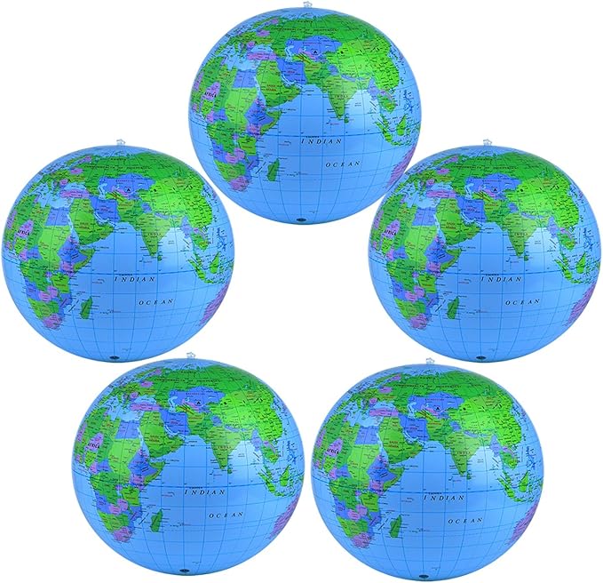 Coopay Inflatable Globe PVC World Globe Inflatable Earth Beach Ball for Beach Playing or Teaching