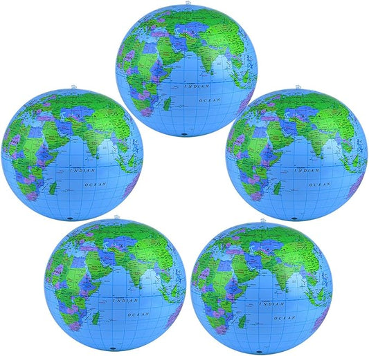 Coopay Inflatable Globe PVC World Globe Inflatable Earth Beach Ball for Beach Playing or Teaching