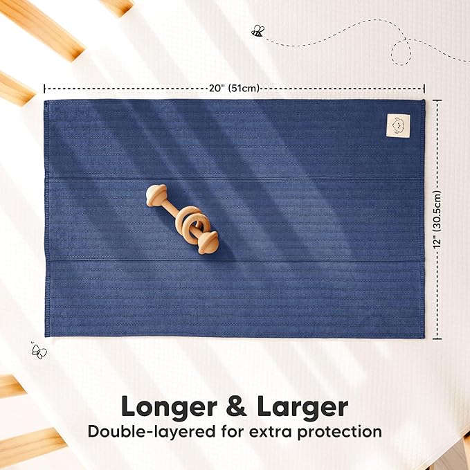 KeaBabies Organic Cotton Burp Cloths Baby Girl, Boy - 6-Pack Large Burping Clothes for Babies, Spit Up Rags, Super Soft & Absorbent Newborn Wash Towels, Gender Neutral, Non-Shrink (Stria, Basic)