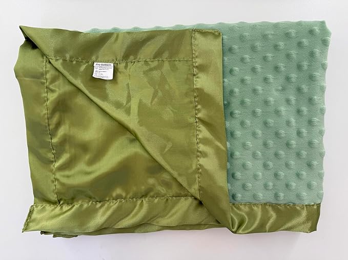 Pro Goleem Baby Soft Minky Dot Blanket with Satin Backing Baby Gifts for Boys and Girls (Green, 30’’ x 40’’)