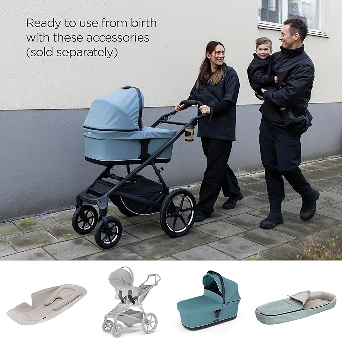 Thule Urban Glide 4-Wheel Single Child All-Terrain Stroller, Full-Suspension System, Air-Filled Tires, Upright seat with Adjustable Recline and Built-in Leg Rest, Baby Stroller