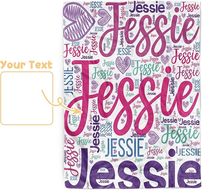 Custom Baby Blanket with Name, Personalized Toddler Blanket for Newborns, Purple Letters Soft Double Layer Flannel Blankets, Personalized Baby Gifts for Nursery Infant Shower Birthday(60"x80")