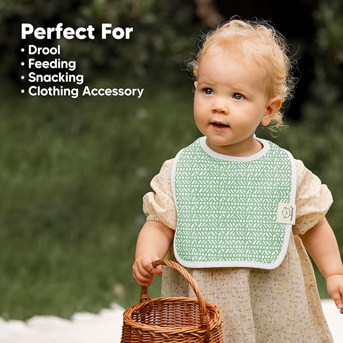 KeaBabies 8-Pack Organic Baby Bibs for Boys, Girls - Super Absorbent Cotton Drool Bibs for Baby Girl & Boy, Teething Toddler, Drooling Newborn, Ultra Soft & Machine Washable (Nordic)