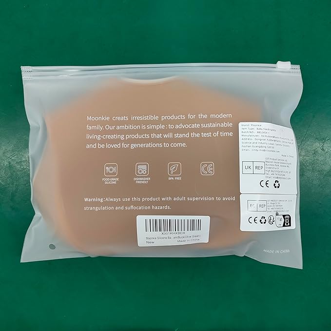 Moonkie Silicone Bibs Set Of 3, BPA Free Soft Adjustable Fit Waterproof Feeding Bibs for Babies and Toddlers(Cream/Buck/Olive Green)