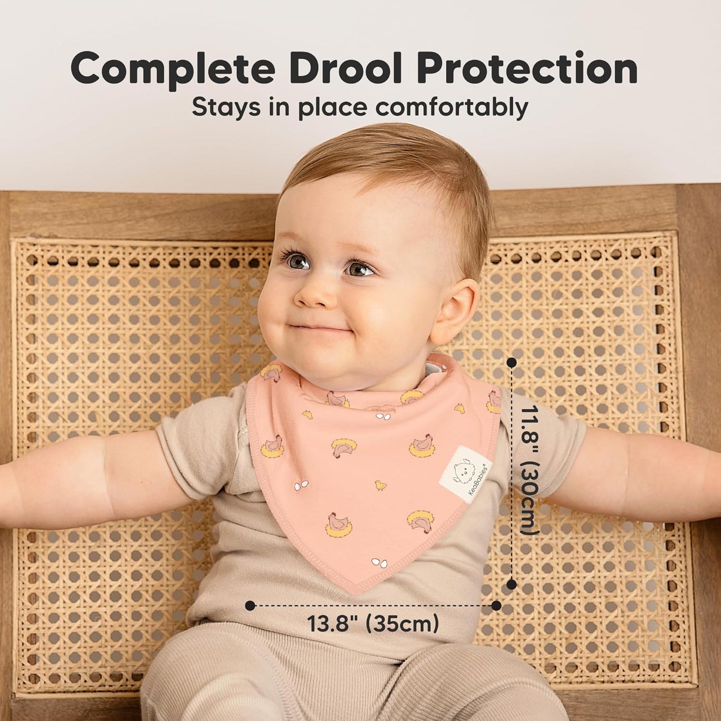 8-Pack Organic Baby Bandana Bibs for Boys, Girls - Super Absorbent Triangle Baby Bibs for Drooling and Teething Infant, 100% Cotton Extra Soft for Newborn, Infant 0-36 Months (Countryside)