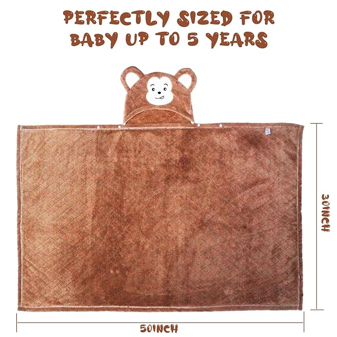 Toddler Bath Towel Hooded Kids Towels Bath Toddler Towels for Boy Girl 0-5 Years, 2-Pack Soft & Absorbent Kids Hooded Bath Towels for Toddlers 1-3, Baby Bath Towels with Hood Large 50'' x 32'' Thick