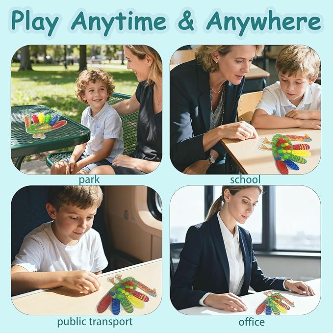 Color Sorting Toys for Toddlers, Squeeze Sensory Fidget Toys, Fine Motor Skills Toy, Montessori Learning Toys for Preschool Learning Activitie, Sensory Activity Toy for Kids 3+ & Adults