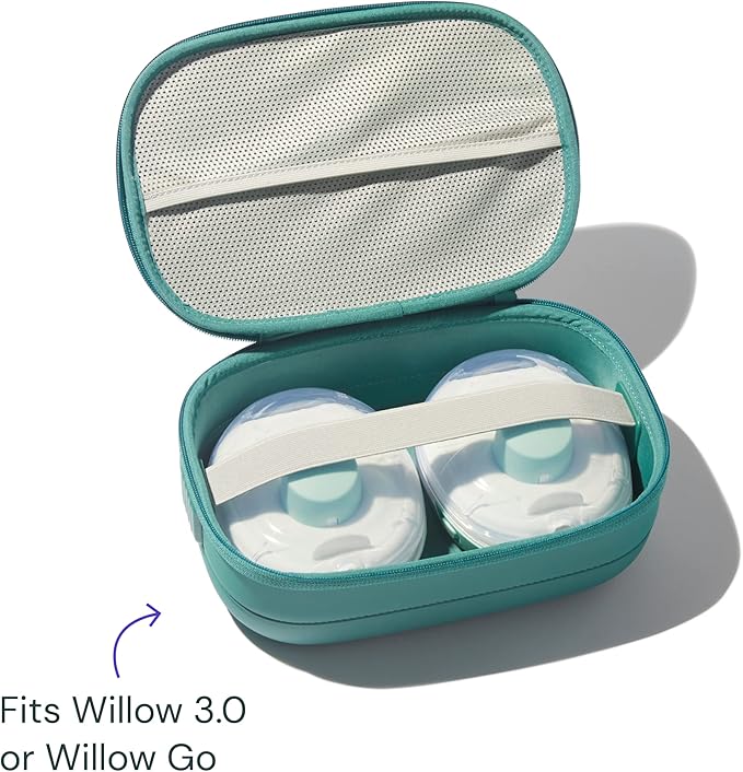 Willow Go - Wearable Breastfeeding Pump and Teal Case - Hands Free Breast Pump