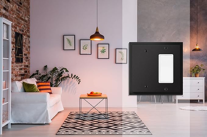 Modern Edge Decorative Wall Plate Switch Plate Outlet Cover, Durable Solid Zinc Alloy (Blank/Decorator, Matte Black)
