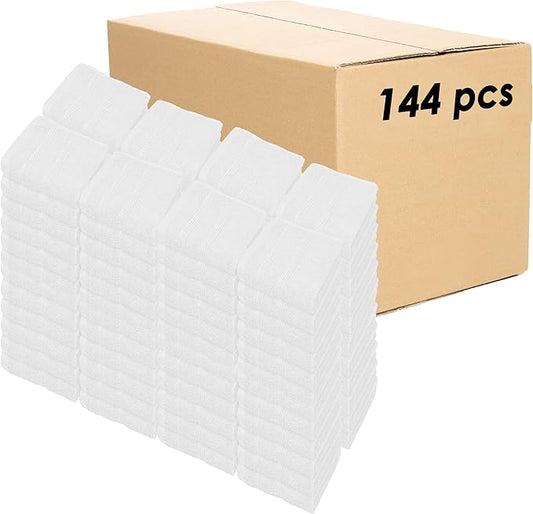 Kaufman - Premium Washcloth Set of 144 (13x13 Inches) 100% Cotton Ring Spun, Highly Absorbent, Durable and Ultra Soft Feel Wash Cloths Essential for Bathroom, Spa, Gym, and Face Towel (144PK)