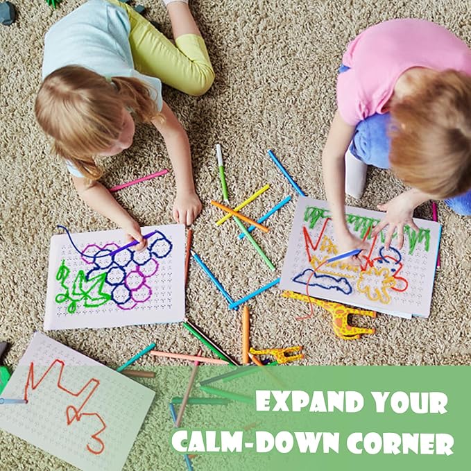 Fine Motor Threading Boards for Kids - Pencil Grasp Fine Motor Toys Sensory Learning Boards for Preschooler, Calm Down Activity Therapy Toys Gifts for 3 4 5 6 Year Old Kids Boys Girls