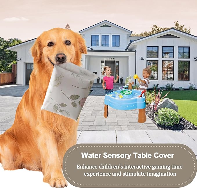 Kids Water Table Cover Fit Little Tikes Fish 'n Splash Water Table, Waterproof Dust Proof Outdoor Toys -Cover only,34"Dx20"H (Flowers)