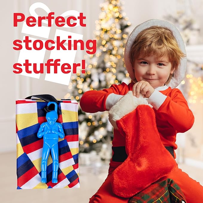 NUTTY TOYS Parachute Toys for Kids - Tangle Free Outdoor Flying Parachute Men, Top Indoor & Outside, 3 4 5 6 7 8 9 10 11 12 Year Old, Best Christmas Stocking Stuffers Idea 2025 Unique Boy & Girl Gifts