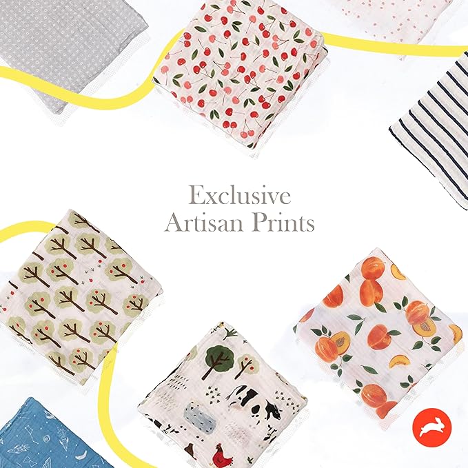 RED ROVR 100% Certified Organic Cotton Muslin Swaddle | Newborn Receiving Blanket | Baby Wrap | Boy, Girl, Unisex | Soft, Lightweight, Breathable | Burping, Nursing | 44" x 44" | Mauve Meadow