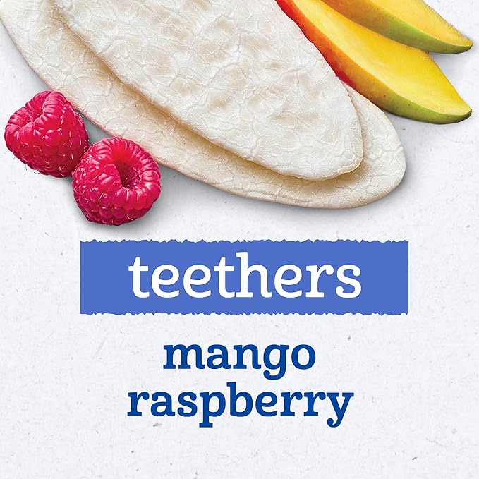 Gerber Snacks for Baby Teethers, Gentle Teething Wafers, Mango Raspberry, 1.7 Ounce, 12 Count Box (Pack of 6)