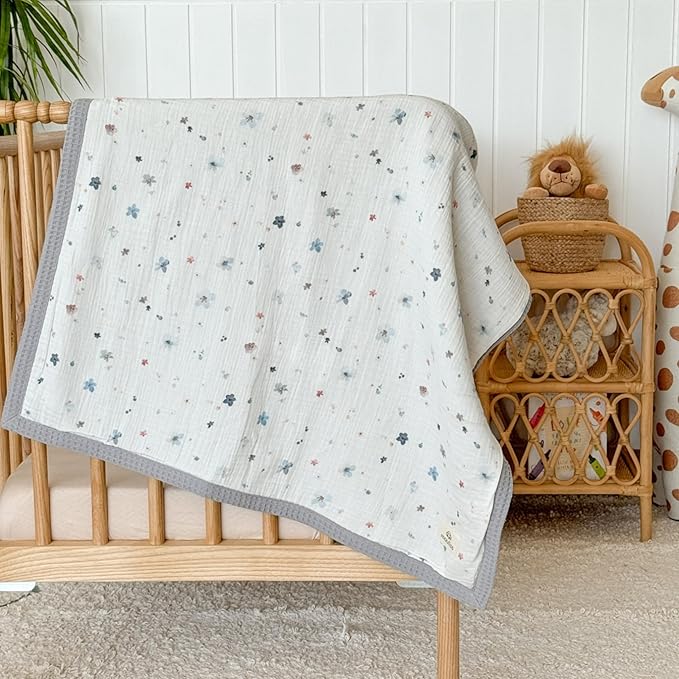 Personalized Baby Blanket with Name – Handmade 100% Organic Cotton Newborn Gift | Custom Knit Blanket for Boys, Girls, Kids & Baby Showers