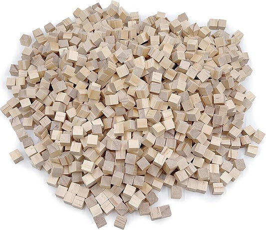 1000Pcs Wood Blocks for Crafts, Unfinished Wood Cubes, 1cm Natural Pine Small Wood Square Blocks, Wooden Cubes for Arts and Crafts and DIY Projects ﻿